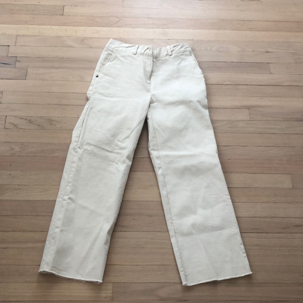 Oak + Fort High Rise ivory denim